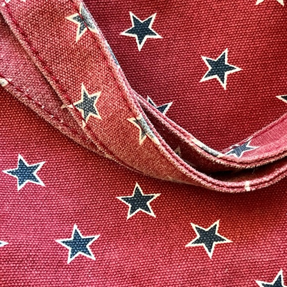 J.Crew STARS Reusable Market Shopper Carryall Lined Tote Bag RED / BLUE / WHITE - Picture 8 of 10